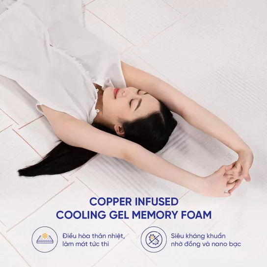 Nệm foam diệt virus cao cấp Comfy Lux 2.0 dày 22 cm - Ảnh 2